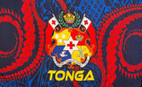 Traditional Tattoo Kingdom Of Tonga Seal Polyester Fabric - Purple, Black, Hunter Green, Brown, Navy Blue, 68" L X 44" W (1 Piece)
