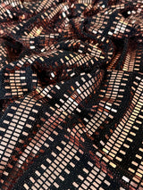 Stretch Mirror Sequin Knit Rose Gold