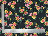 1 Yard Techno Crepe Knit Floral Print Fabric Soft Stretch 60 Inch Width