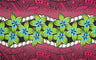 Plumeria Zig Zag Middle Border Polyester Fabric - Blue, Red, Pink, Zig Zag Middle Border, 70" L X 44 1/2" W (1 Sarong)