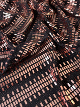 Stretch Mirror Sequin Knit Rose Gold