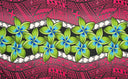 Polyester Sarong Plumeria Zig Zag Border