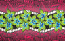 Plumeria Zig Zag Middle Border Polyester Fabric - Polynesian Tattoo Background, Plumeria Flower Zig Zag Middle Border, 70" L X 44 1/2" W (1 Sarong)