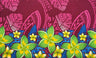 Tribal Tattoo Monstera Leaves With Plumerias Polyester Fabric - Charcoal, Hunter Green, Wine, Violet Blue, 72" L X 45" W (1 Piece)