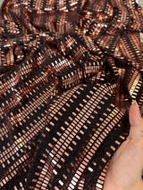 Stretch Mirror Sequin Knit Rose Gold