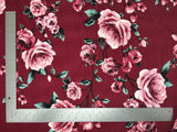 1 Yard Techno Crepe Knit Floral Pattern Fabric Soft Stretch Polyester 60 Inch Width