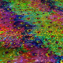 Polyester Spandex Peacock Print Hologram Fabric