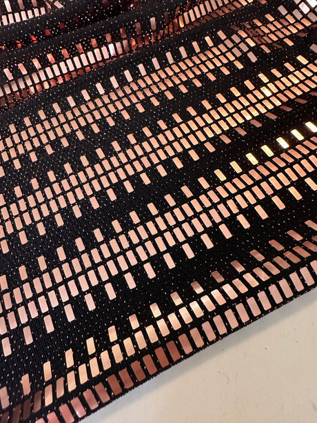 Stretch Mirror Sequin Knit Rose Gold