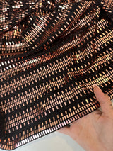 Stretch Mirror Sequin Knit Rose Gold