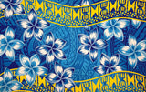Plumeria Double Border Polyester Fabric - Traditional Tattoo Background, Plumeria Floral Border, 70" L X 44 1/2" W (1 Sarong)
