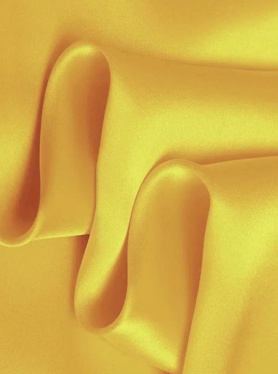 Yellow Silky Stretch Satin