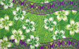 Plumeria Double Border Polyester Fabric - Double Border, 70" L x 44 1/2" W (1 Sarong)