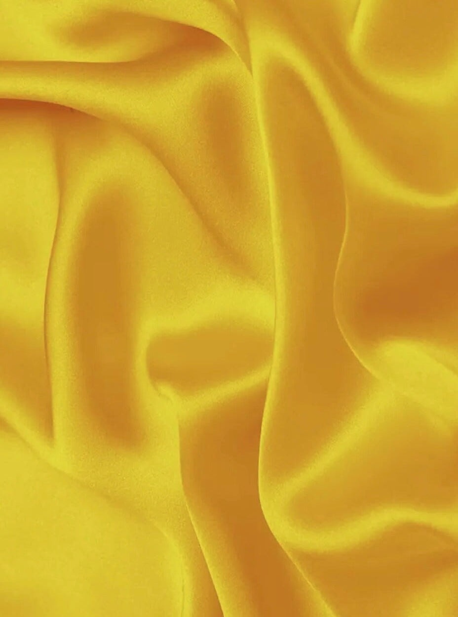Yellow Silky Stretch Satin