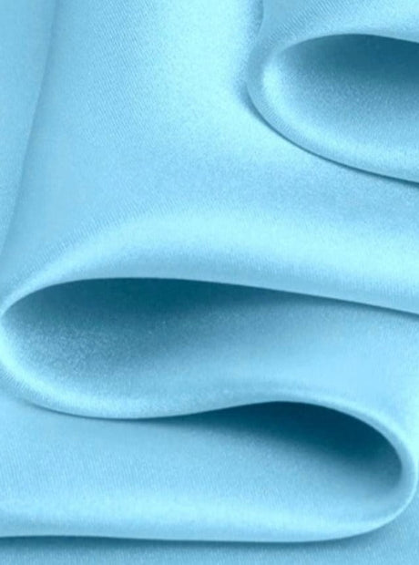Stretch Silk Satin Baby Blue