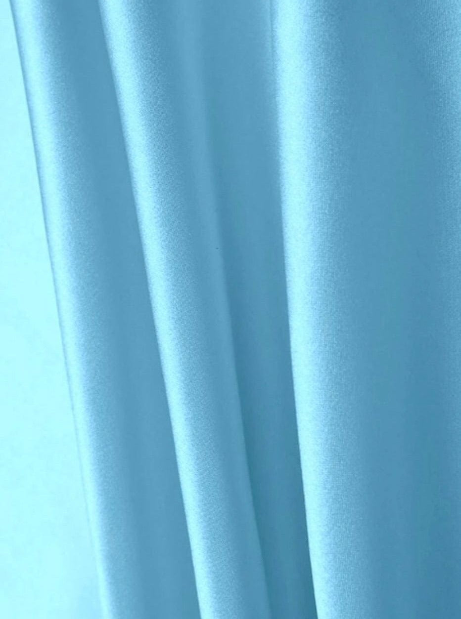 Stretch Silk Satin Baby Blue