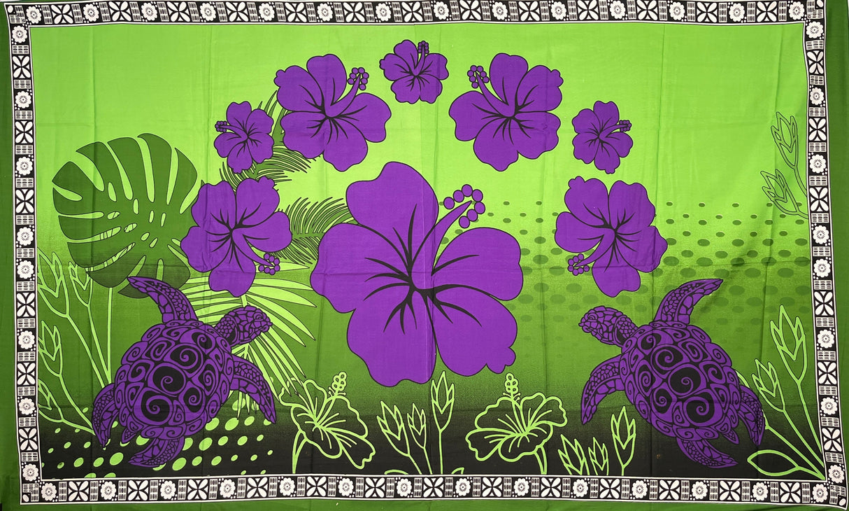 Tropical Arch Sarong Polyester Fabric - Tapa Border, Tropical Arch Print, 72" L X 45" W (1 Sarong)
