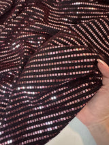 Stretch Mirror Sequin Knit Red Silver