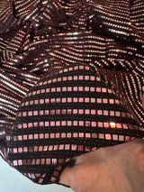 Stretch Mirror Sequin Knit Red Silver