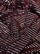Stretch Mirror Sequin Knit Red Silver