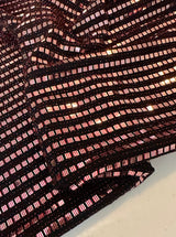 Stretch Mirror Sequin Knit Red Silver