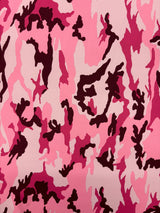 Pink Camouflage Print Polyester Spandex Fabric - Pink Camouflage Print, 58"/60" Width (1 Yard)
