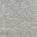 Western Floral PU Faux Leather Vinyl Fabric - Western Floral Pattern, 56" Width (1 Yard)