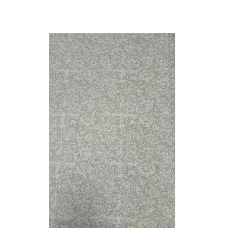 Western Floral PU Faux Leather Vinyl Fabric - Western Floral Pattern, 56" Width (1 Yard)