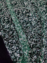 Stretch Beaded Sequin Lace Green-Silver