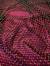 Black Rhinestone Diamond Fishnet Mesh