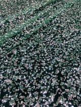 Stretch Beaded Sequin Lace Green-Silver