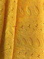 Yellow Medium Eyelet Polyester Cotton Fabric - Yellow, Solid, 41"-42" Width