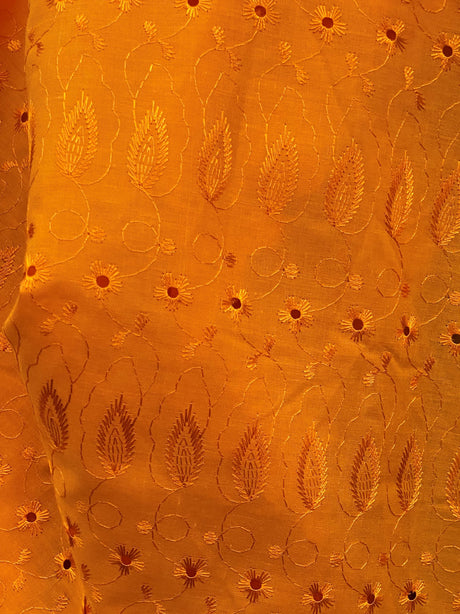 Orange Medium Eyelet 80% Polyester 20% Cotton Fabric - Orange, Medium Eyelet, 41"- 42" Width