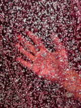 Stretch Sequin Lace Red-Silver