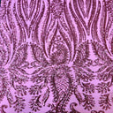Nebill Stretch Sequins Lace Fabric - Nylon Spandex Mesh Fabric, 12" Pattern Repeat, 60" Mesh Width, 52" Sequins Width (1 Yard)