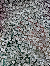 Stretch Sequin Flowers on Hunter Green Mesh