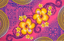 Polyester Sarong Hibiscus Plumeria Diagonal Border