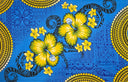 Polyester Sarong Hibiscus Plumeria Diagonal Border