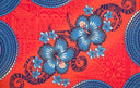 Polyester Sarong Hibiscus Plumeria Diagonal Border