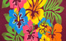 Hibiscus Airbrush Flower Polyester Fabric - Multicolor Hibiscus Floral Print, 41" X 68" (1 Sarong)
