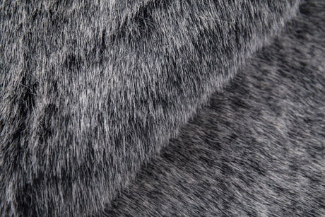 Renne Area Rug Bed Cover Collection Faux Fur Fabric - White, Tip Dye Gray, Animal Shape, 5' X 8', 2' X 6', 2' X 3' (1 Unit)