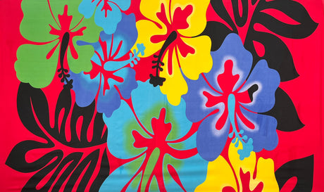 Polyester Sarong Hibiscus Airbrush Flower
