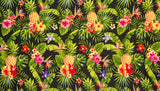 Tropical Paradise Sarong 100 Percent Polyester Fabric - Pineapple And Tropical Flower Print, 72" L X 41 1/2" W (1 Sarong)