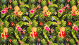 Tropical Paradise Sarong Polyester Fabric - Vibrant Pineapples And Tropical Flowers, 72" L X 41 1/2" W (1 Sarong)