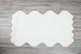 Renne Area Rug Bed Cover Collection Faux Fur Fabric - White, Tip Dye Gray, Animal Shape, 5' X 8', 2' X 6', 2' X 3' (1 Unit)