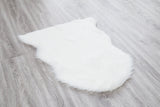 Renne Area Rug Bed Cover Collection Faux Fur Fabric - White, Tip Dye Gray, Animal Shape, 5' X 8', 2' X 6', 2' X 3' (1 Unit)