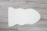 Renne Area Rug Bed Cover Collection Faux Fur Fabric - White, Tip Dye Gray, Animal Shape, 5' X 8', 2' X 6', 2' X 3' (1 Unit)
