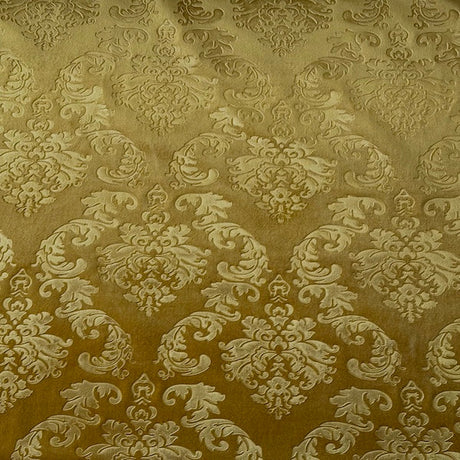 Damask Embossed Velvet Fabric - Damask Pattern, 55" Width, 100% Polyester (1 Yard)