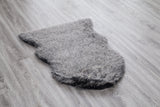 Renne Area Rug Bed Cover Collection Faux Fur Fabric - White, Tip Dye Gray, Animal Shape, 5' X 8', 2' X 6', 2' X 3' (1 Unit)