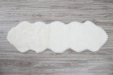 Renne Area Rug Bed Cover Collection Faux Fur Fabric - White, Tip Dye Gray, Animal Shape, 5' X 8', 2' X 6', 2' X 3' (1 Unit)