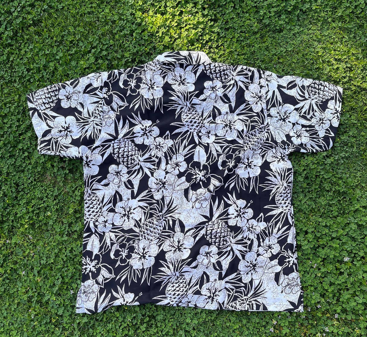 Pineapple Hibiscus Hawaiian Cotton Shirt - 100 Percent Cotton Fabric, Pineapple Hibiscus Print, Multiple Colors, Small To 5X (1 Shirt)